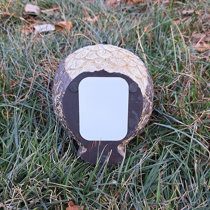 Stocky Owl Garden Decor Holds a Hidden Key Outside - Secret Magnetic Panel Key Hider-VerdiqueGarden