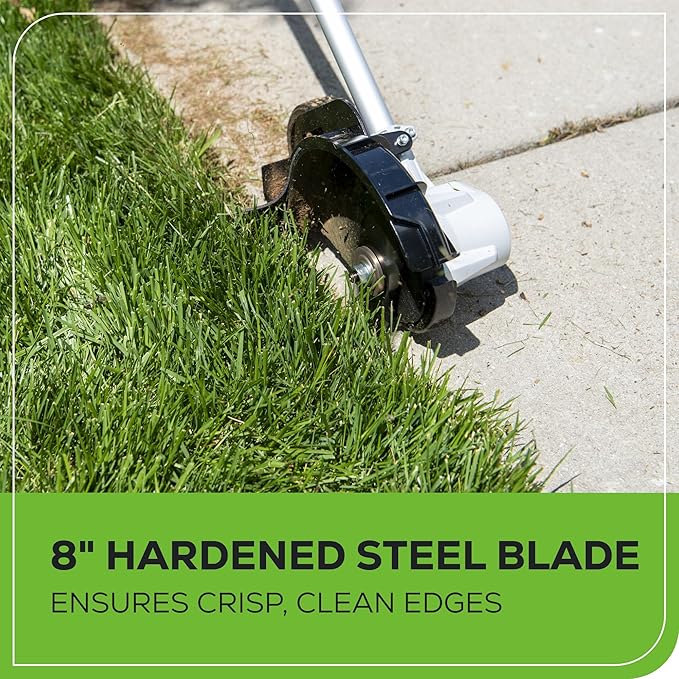 Greenworks 40V 8" Brushless Edger, 4.0Ah USB Battery and Charger Included-VerdiqueGarden
