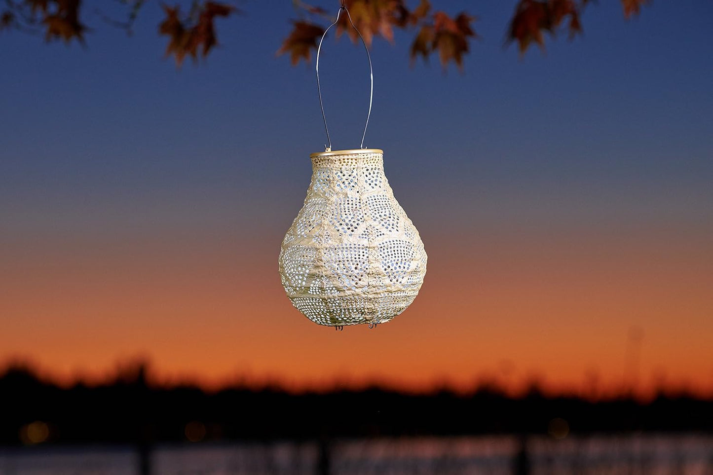 Allsop Soji Stella - Bulb - 8" Outdoor Solar Lantern - Pearl-VerdiqueGarden