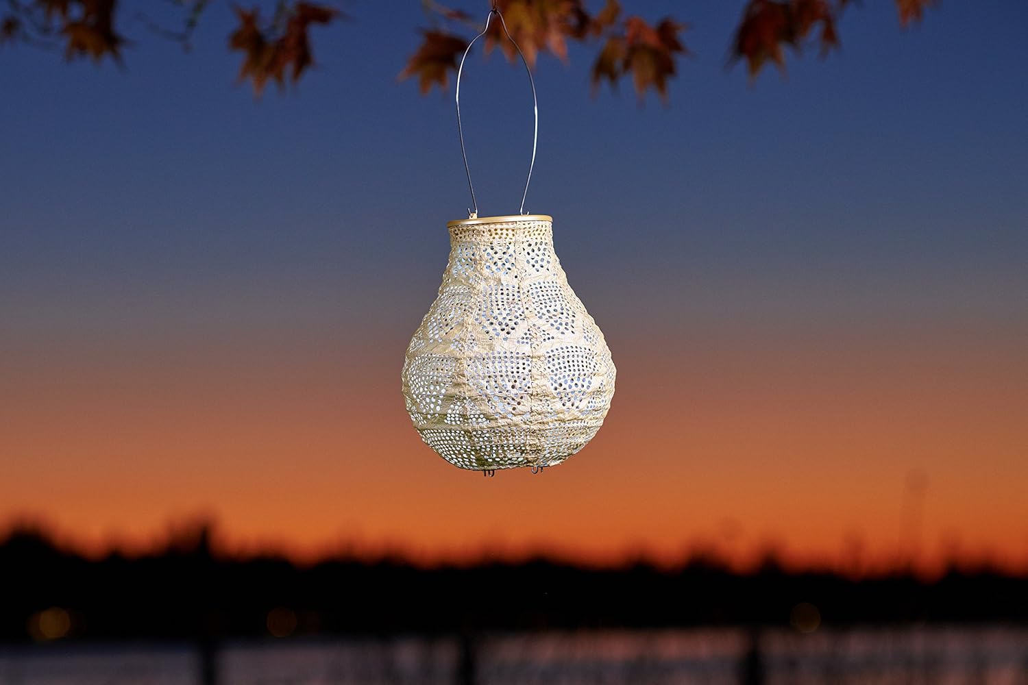 Allsop Soji Stella - Bulb - 8" Outdoor Solar Lantern - Pearl-VerdiqueGarden