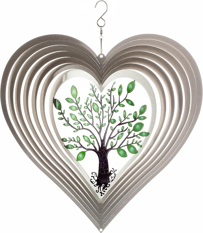 Heart Wind Spinners for Yard and Garden, Metal Ornaments for Garden Décor, Outdoor Wind Spinner, Heart Décor Gifts, Outdoor Garden Decoration, Heart Gifts for Women by ISEO (12 inch)-VerdiqueGarden
