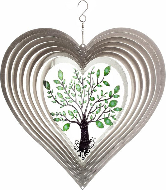 Heart Wind Spinners for Yard and Garden, Metal Ornaments for Garden Décor, Outdoor Wind Spinner, Heart Décor Gifts, Outdoor Garden Decoration, Heart Gifts for Women by ISEO (12 inch)-VerdiqueGarden