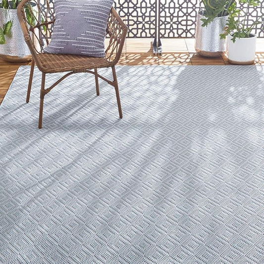 Home Dynamix Tripoli Lydia Indoor/Outdoor Area Rug 7'10"x10'2", Modern Blue-VerdiqueGarden