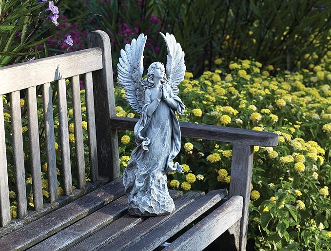 Joseph's Studio by Roman - Collection, 21" H Praying Angel W/Wings, Made from Resin, High Level of Craftsmanship and Attention to Detail, Durable and Long Lasting-VerdiqueGarden
