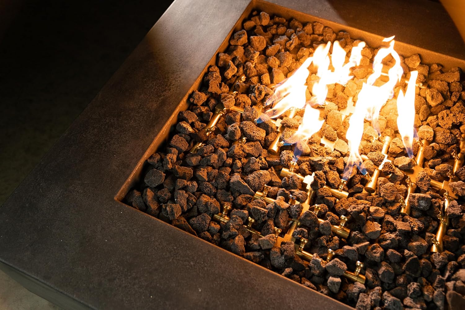 25" Inch Brass Jet Burner for Round & Square Fire Pit - Natural Gas or Propane Fire Pit Fireplace - Premium Fire Pit Burner for Outdoor (25" Inch, Propane)-VerdiqueGarden