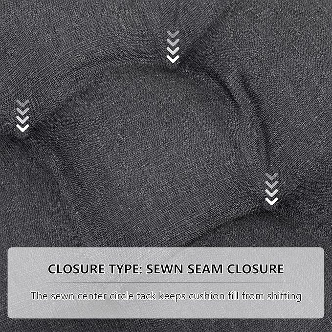 RACE LEAF 4 Pack Patio Chair Cushions 17x17 Inch, Thickened Waterproof Cushions with Stain Resistant Cover and Non-Slip Ties for Patio Furniture (Gray)-VerdiqueGarden