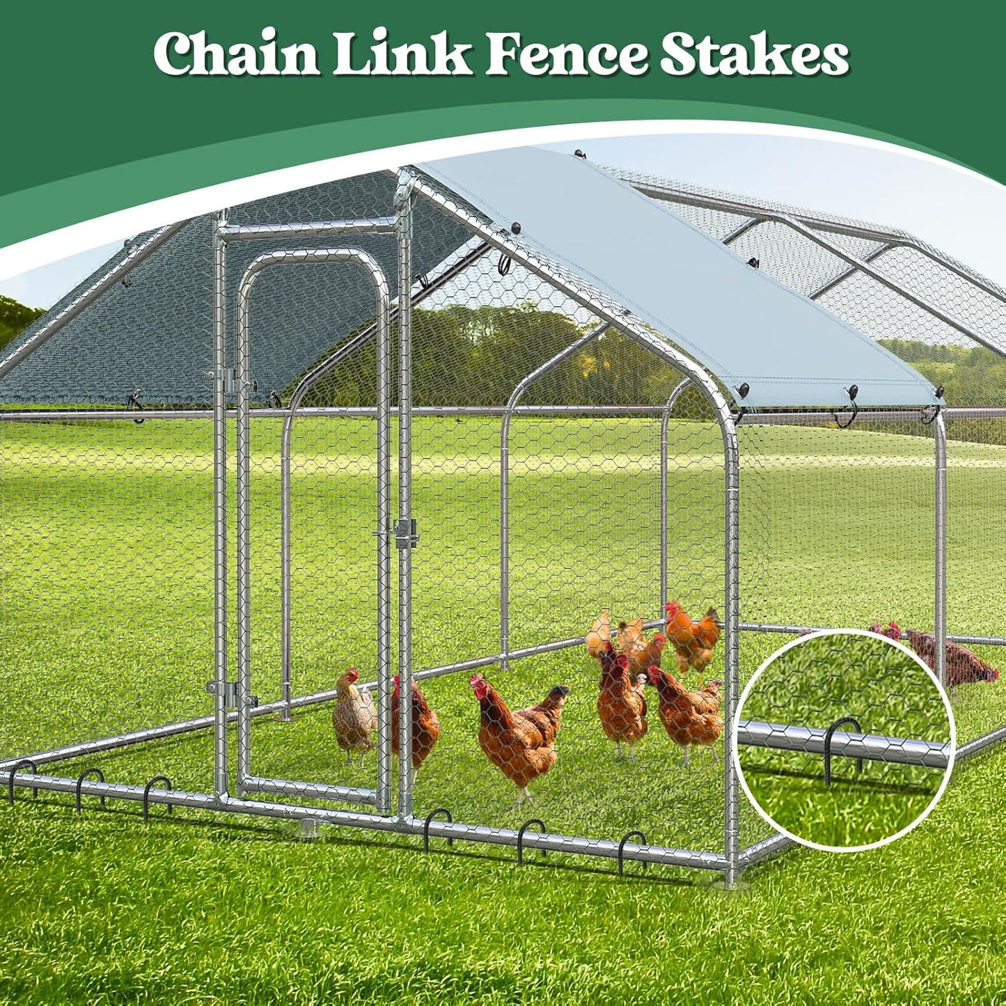 12 inches 12-Pack Trampoline Stakes Anchors High Wind Stake Heavy Duty U Hooks for Ground Lawn Garden Yard Stakes for Decorations Swing Set Shed-VerdiqueGarden