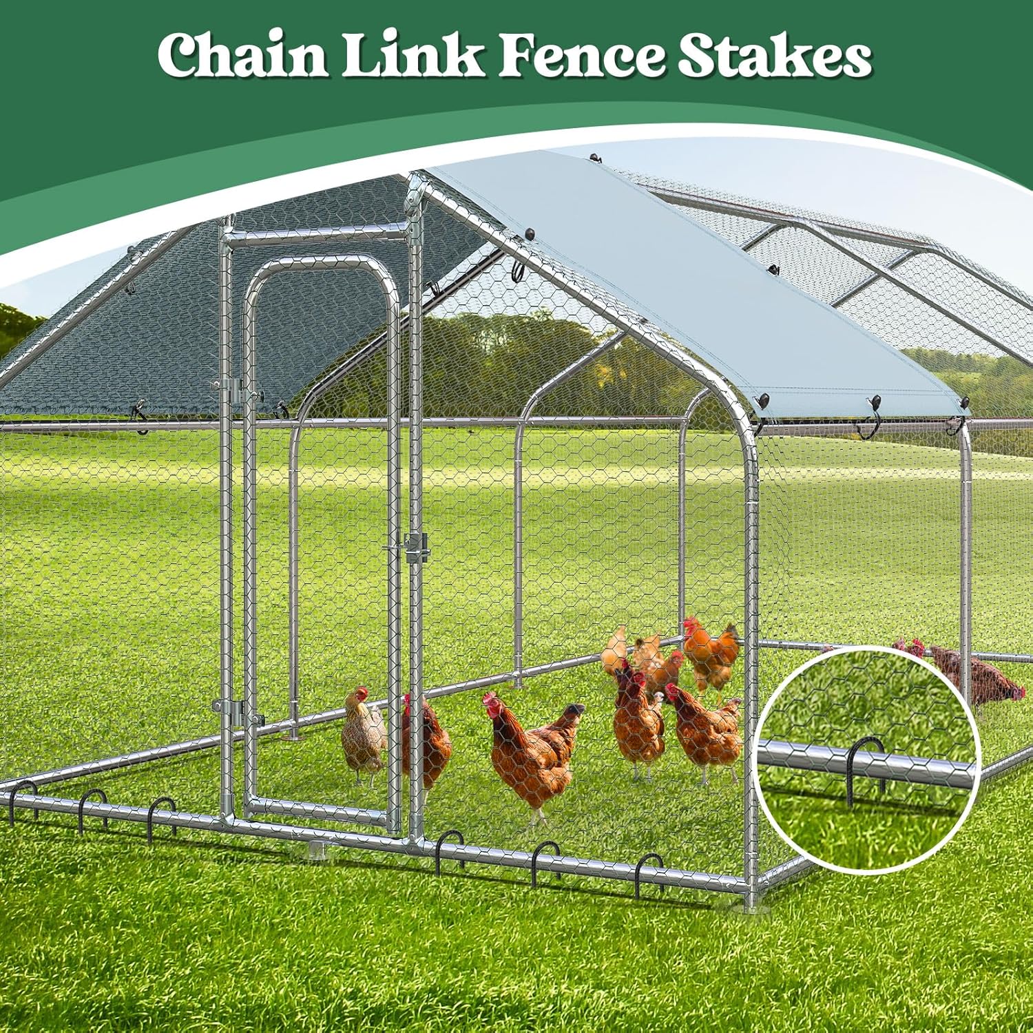 12 inches 12-Pack Trampoline Stakes Anchors High Wind Stake Heavy Duty U Hooks for Ground Lawn Garden Yard Stakes for Decorations Swing Set Shed-VerdiqueGarden