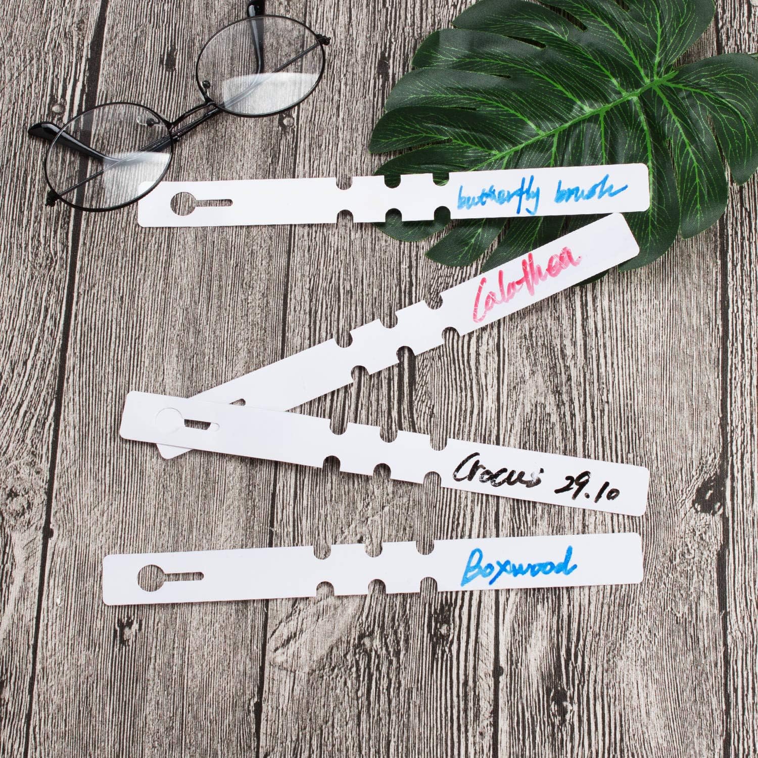 Acrux7 1000Pcs 8 Inch Wrap Around Plant Tags, White Waterproof Hanging Tree Tag Garden Labels, Plastic Plant Labels Tree Name Tags for Outdoor Garden Nursery Plants-VerdiqueGarden