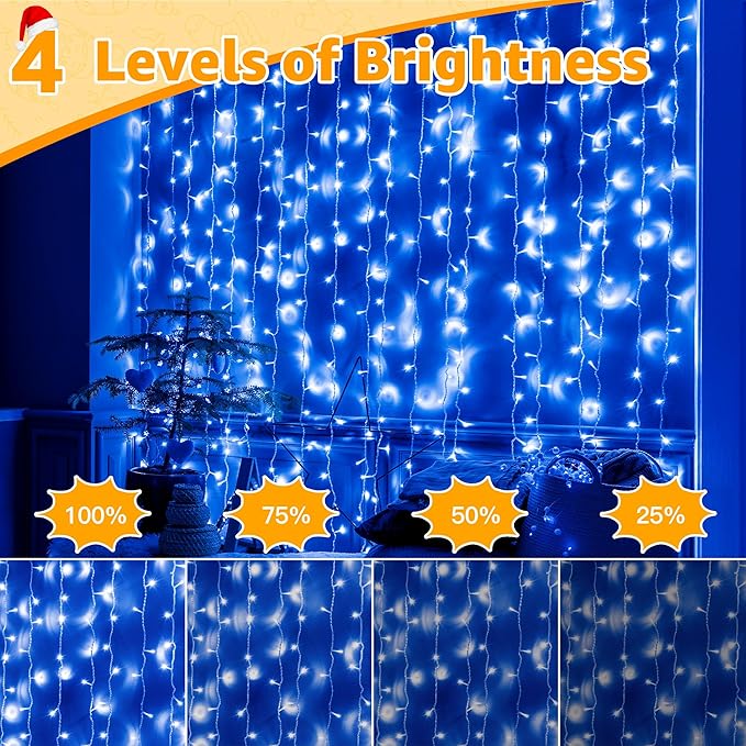 Ollny Christmas Lights Outdoor 800LED 262FT, Blue Plug in Fairy Lights with Remote, 8 Modes Waterproof Timers Dimmable LED String Lights for Indoor House Outside Bedroom Patio Balcony-VerdiqueGarden