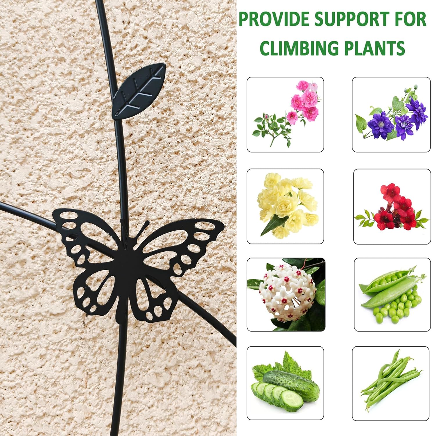 4 Pack Metal Garden Trellis 71" Tall Outdoor Climbing Plant Support for Roses, Flowers, Rustproof Durable Black Galvanized Tube, Lawn Garden Fence Decor Screen (4pcs, 71" H)-VerdiqueGarden