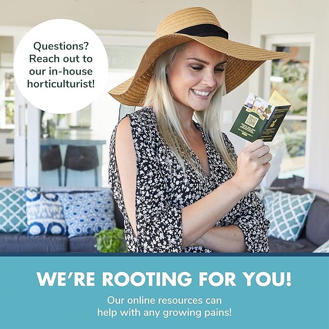 Indoor Herb Garden Seed Starter Kit - Herbal Tea Growing Kits, Grow Medicinal Herbs Indoors, Seeds for Planting, Soil, Plant Markers, Pots, Infuser, Planter Box, Gardening Gifts for Women-VerdiqueGarden