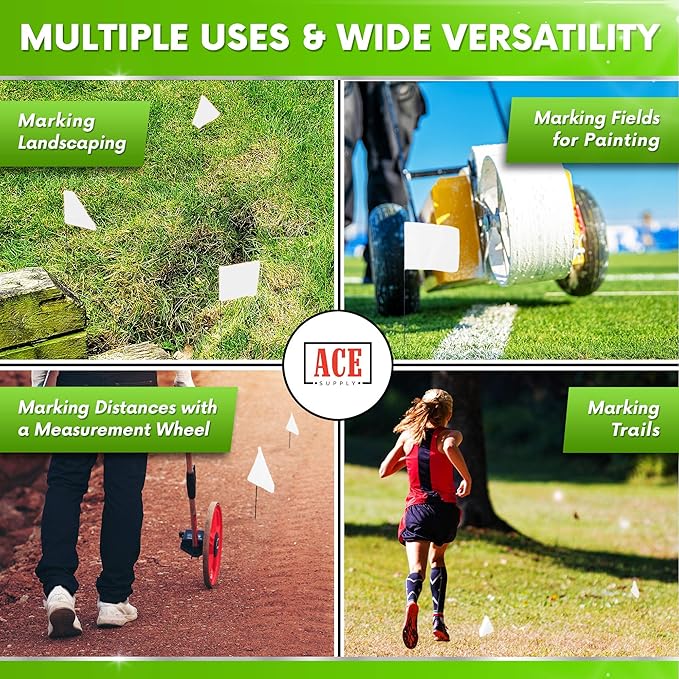 White Flags for Marking Yard - 4x5x15 Inch Invisible Fence Flags for Dogs - 100 Pack - Dog Invisible Fence Training Marker & Boundary Training-VerdiqueGarden