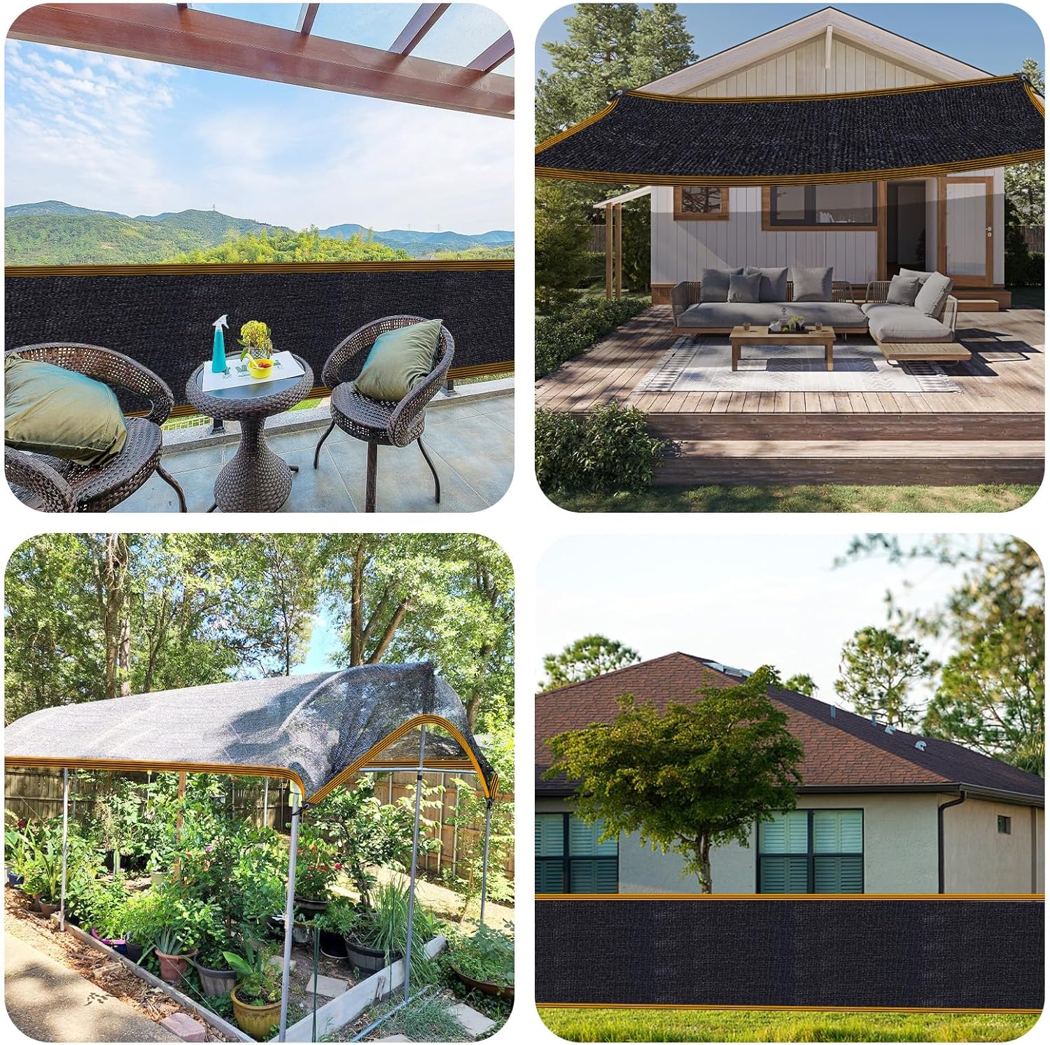 Shade Cloth - for Plants Greenhouse, 70% Sunblock Shade Sails -for Outdoor Garden Pergola Patio Lawn, Sun Protection Neting Cover for Kennel Chicken Coop Easier to Hang Plant Cover-VerdiqueGarden