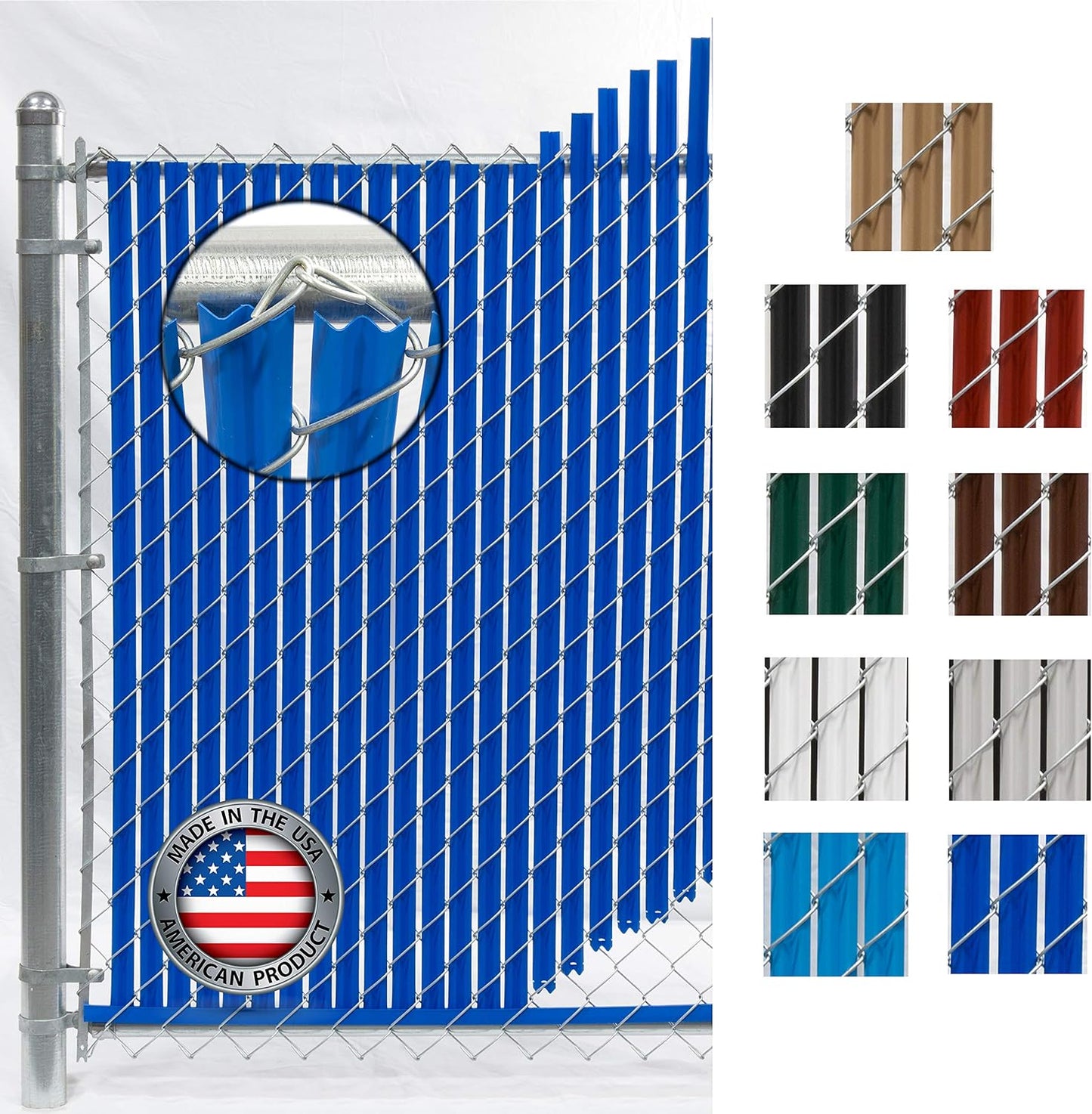 Wave Slat (9 Colors) Single Wall Bottom Locking Privacy Slat for 4', 5', 6', 7' and 8' Chain Link Fence (7 ft, Royal Blue)-VerdiqueGarden