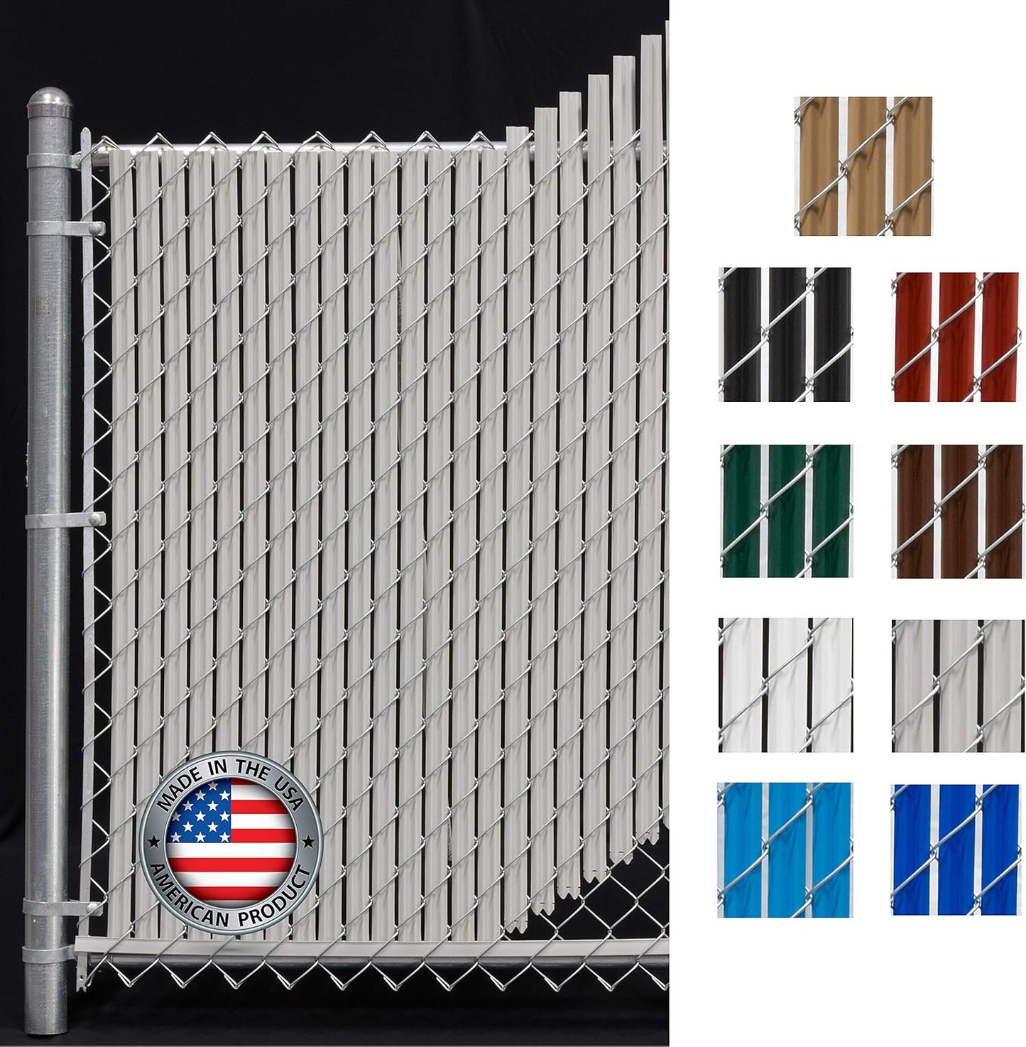 Wave Slat (9 Colors) Single Wall Bottom Locking Privacy Slat for 4', 5', 6', 7' and 8' Chain Link Fence (6 ft, Gray)-VerdiqueGarden