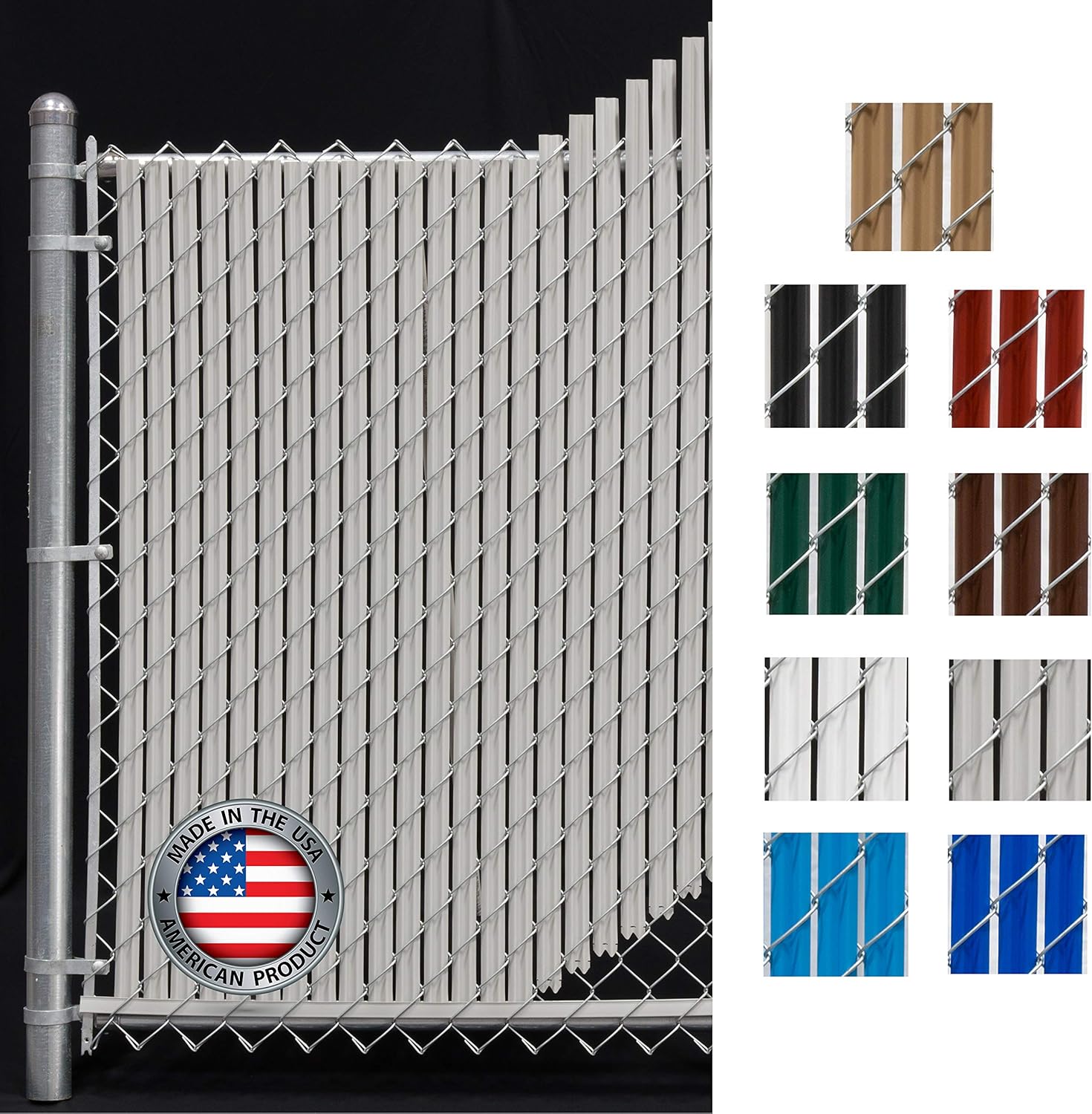 Wave Slat (9 Colors) Single Wall Bottom Locking Privacy Slat for 4', 5', 6', 7' and 8' Chain Link Fence (6 ft, Gray)-VerdiqueGarden