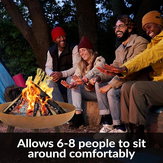 Sunnydaze 30-Inch Cast Iron Heavy-Duty Fire Pit for Outside - Wood-Burning Outdoor Fire Pit Bowl with Handles - Oxidized Finish-VerdiqueGarden