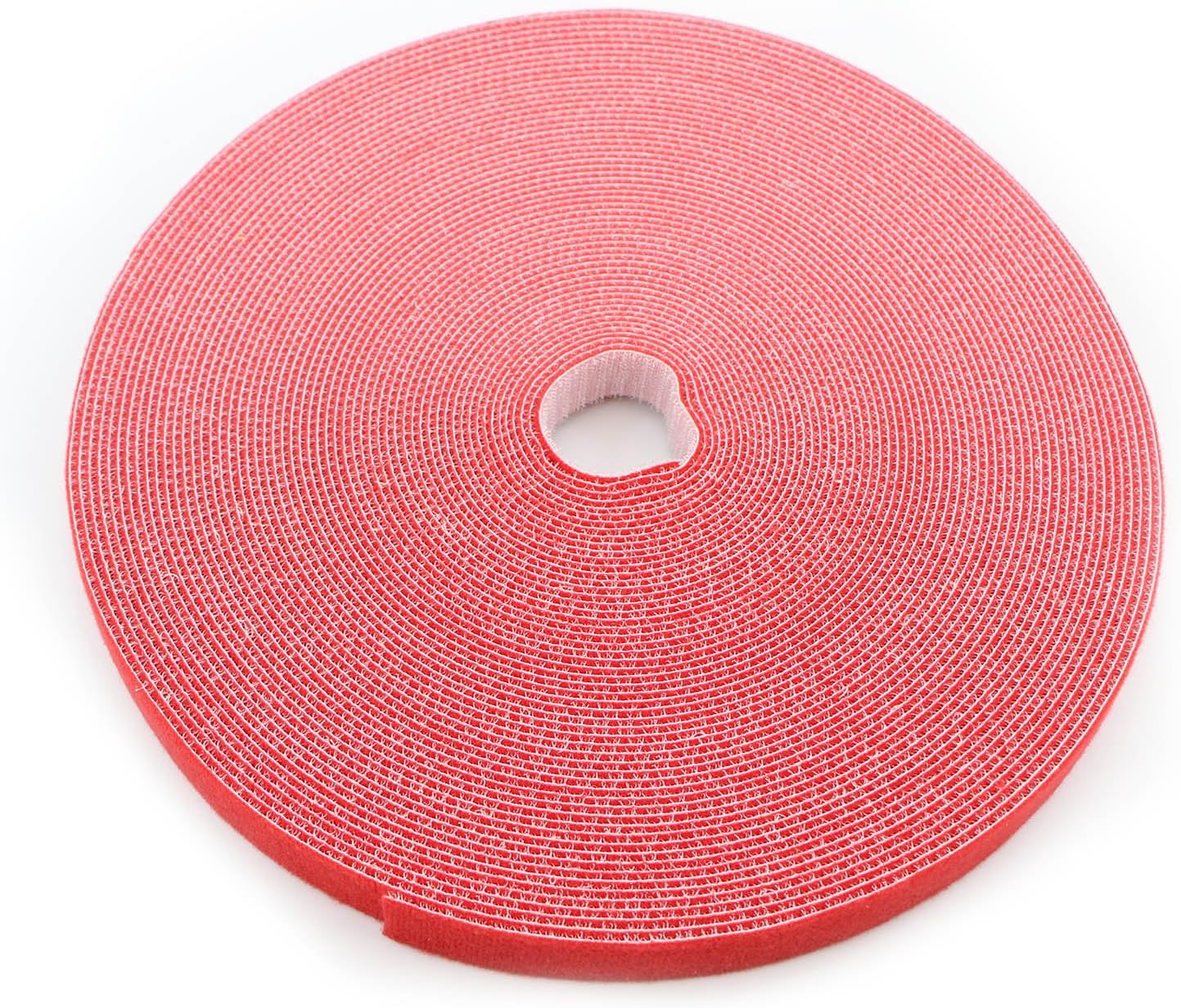 Reusable Fastening Tape Cable Ties 3/4 Inch Double Side Hook Roll (25 Yard, Red)-VerdiqueGarden