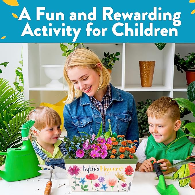 Home Grown Paint & Grow Flower Gardening Kit Set for Boys and Girls - Craft Activity Toy for Kids, Ages 5 6 7 8-12 Years Old - Unique Birthday Present - Plant Gift Toys-VerdiqueGarden