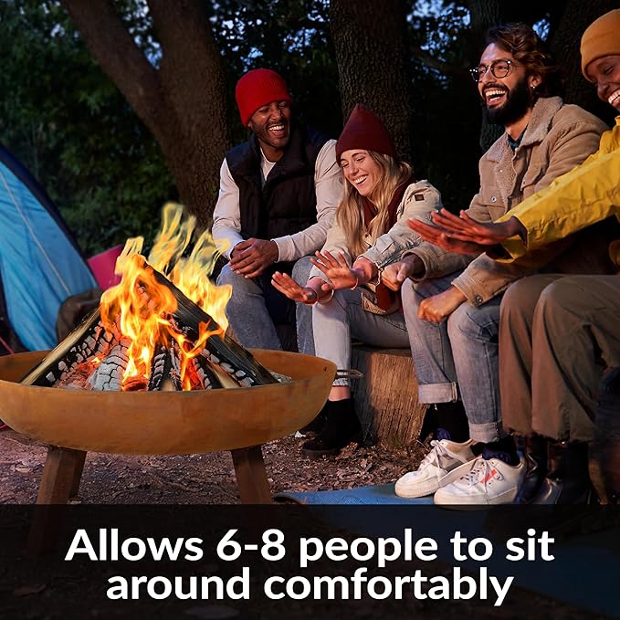 Sunnydaze 34-Inch Cast Iron Heavy-Duty Fire Pit for Outside - Wood-Burning Outdoor Fire Pit Bowl with Handles - Oxidized Finish-VerdiqueGarden