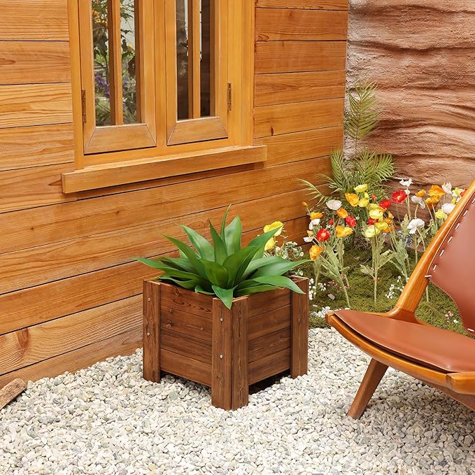 Artificial Plants Outdoor,UV-Resistant Fake Agave Succulent Plant 23 Inch Medium Size Faux Succulents Stems for Indoor Realistic & Natural Home Decor Plants for Office Housewarming-VerdiqueGarden