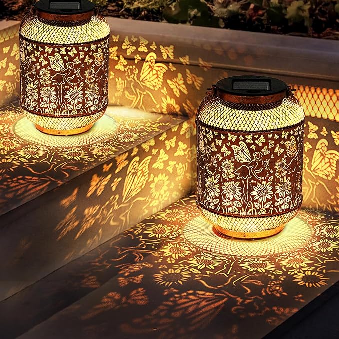 Hummingbird Solar Lantern Outdoor Waterproof Garden Decor, Christmas Gifts for Women, Mom, Metal Hanging Sunflower Solar Lights Outdoor Decoration for Yard, Patio, Tabletop, Pathway-VerdiqueGarden