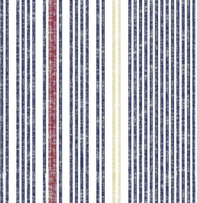 LVTXIII Outdoor Tufted High Back Cushions Set of 2 Patio Seasonal Replacement Rocking Chair Cushion with Ties, Solid Seat and Back Chair Cushion, (44” L x 22W”, Stripe Denim Blue)-VerdiqueGarden