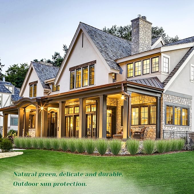 100Pcs Artificial Grass Plants Faux Shrubs Wheat Grass Fake Tall Grass Plants for Outdoor Decor Greenery Stems Weed for Room Indoor Home Decor（Green Red Tail-VerdiqueGarden