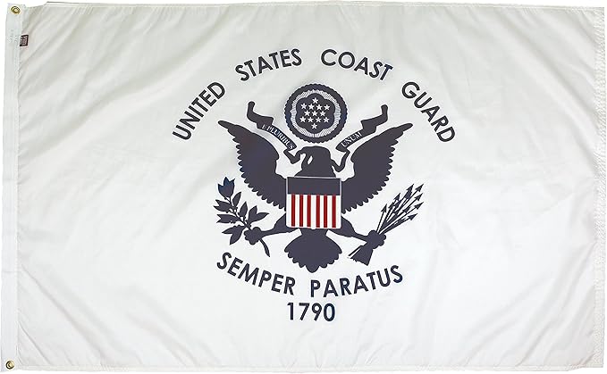 FlagSource U.S. Coast Guard Nylon Military Flag, Made in The USA, 3x5'-VerdiqueGarden