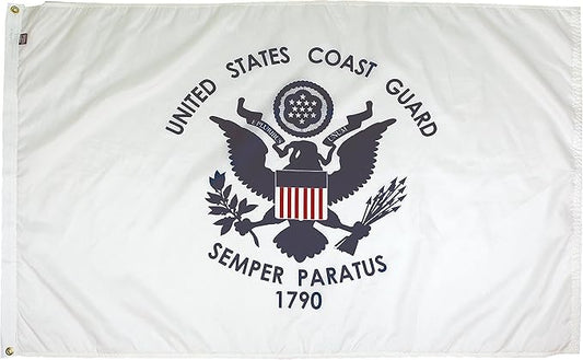FlagSource U.S. Coast Guard Nylon Military Flag, Made in The USA, 3x5'-VerdiqueGarden
