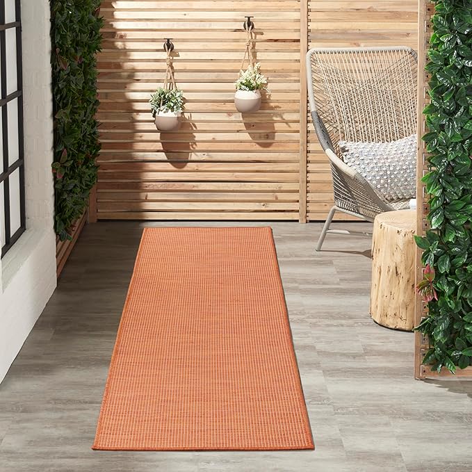 Nourison Home Home Positano 6' Runner Fabric Terracotta Area Rug-VerdiqueGarden