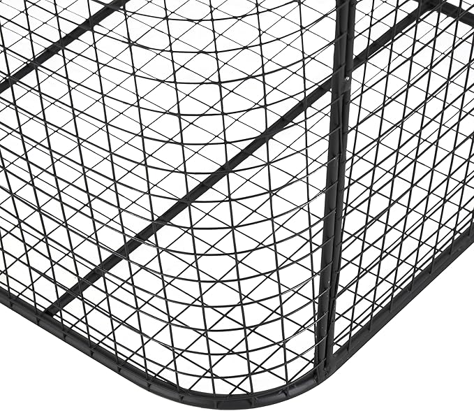 Deco 79 Metal Large Open Frame Wire Grid Storage Basket with Curved Sides and Ring Handles, 30" x 20" x 20", Black-VerdiqueGarden