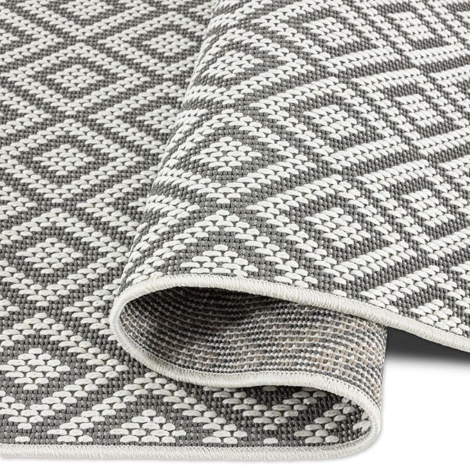 Home Dynamix Tripoli Lydia Geometric Area Rug, Gray/Cream, 6'6"x9'6" Rectangle-VerdiqueGarden