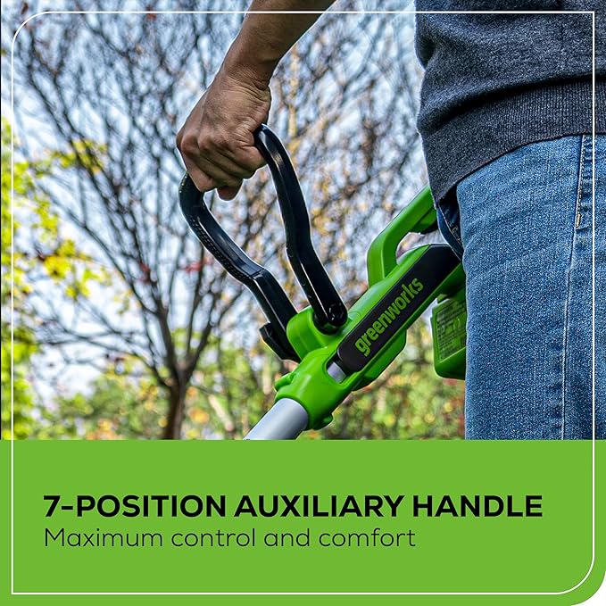 Greenworks 40V Cordless 2-in-1 Trimmer Edger (Gen 2) - 13" Lawn Weed Wacker for Fence & Sidewalk , Lightweight Gas Trimmer Alternative with Auto Feed Spool , 2.0Ah Battery & Charger (40-Min Runtime)-VerdiqueGarden