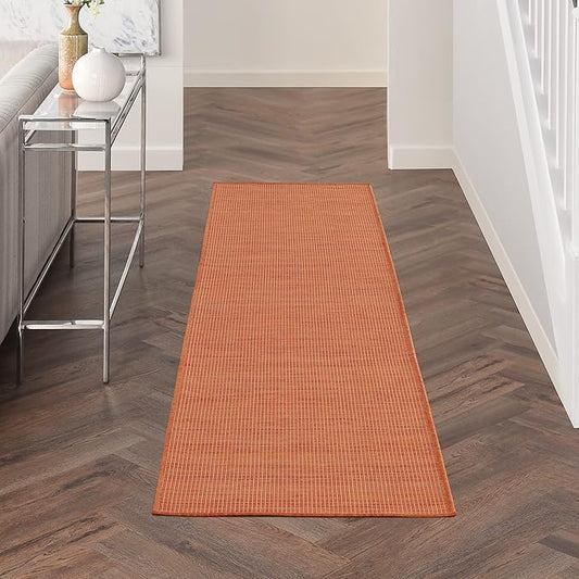 Nourison Home Home Positano 6' Runner Fabric Terracotta Area Rug-VerdiqueGarden