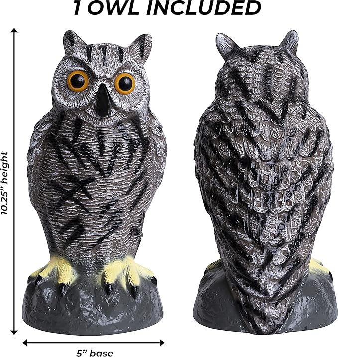 Galashield Owl Decoy to Scare Birds Away | Plastic Owls to Scare Birds Away | Owl Statue for Garden & Outdoors-VerdiqueGarden