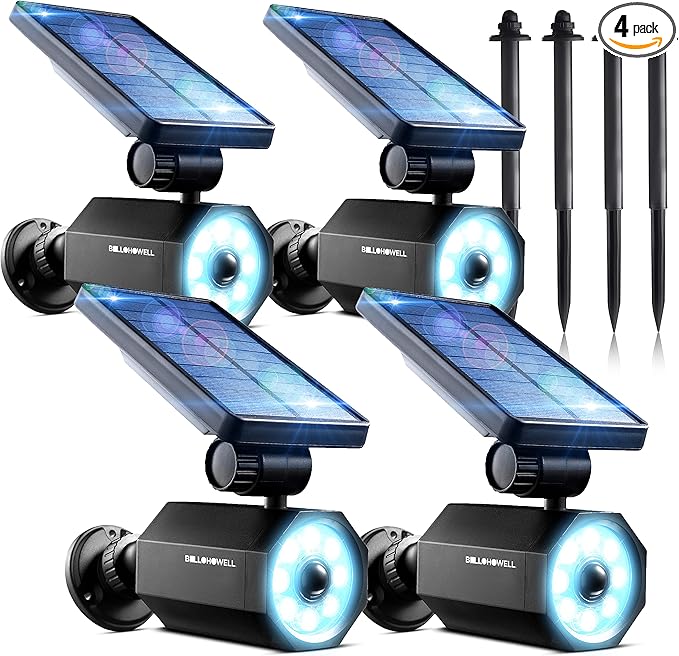 Bell+Howell Bionic Spotlight Motion Solar Spot Lights Outdoor Waterproof, Solar Landscape Lights, Outdoor Solar Yard Lights Weather Resistant, Super Bright LED Lights, for Garden, Lawn As Seen On TV-VerdiqueGarden