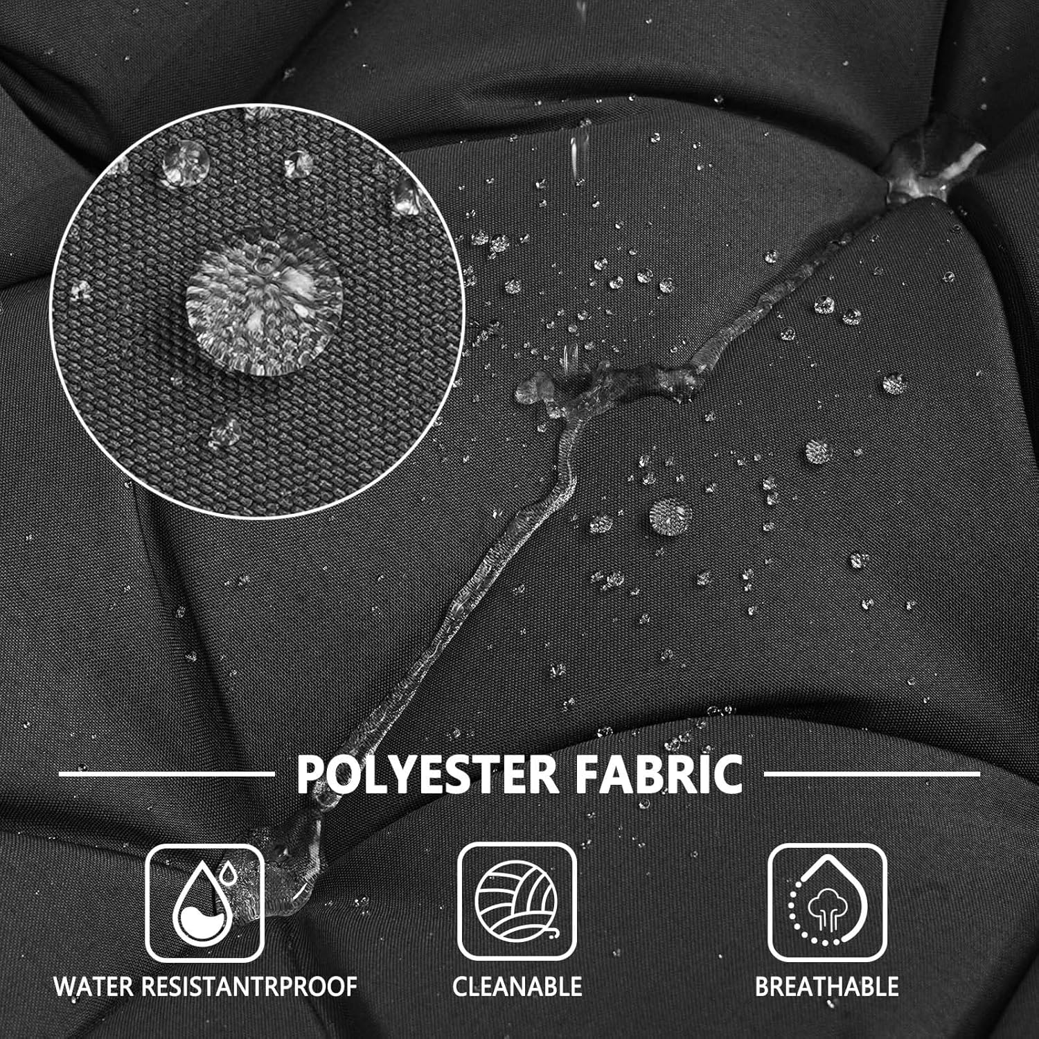 Porch Swing Cushions,Outdoor Cushions 3 Seater Replacement with Backrest, Waterproof Thickened Bench Cushion with Ties for Porch, Patio,Outdoor, Backyard and Garden(Dark Gray 60 * 40 in)-VerdiqueGarden