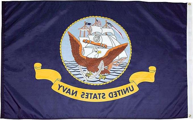 FlagSource U.S. Navy Nylon Military Flag, Made in The USA, 5x8'-VerdiqueGarden