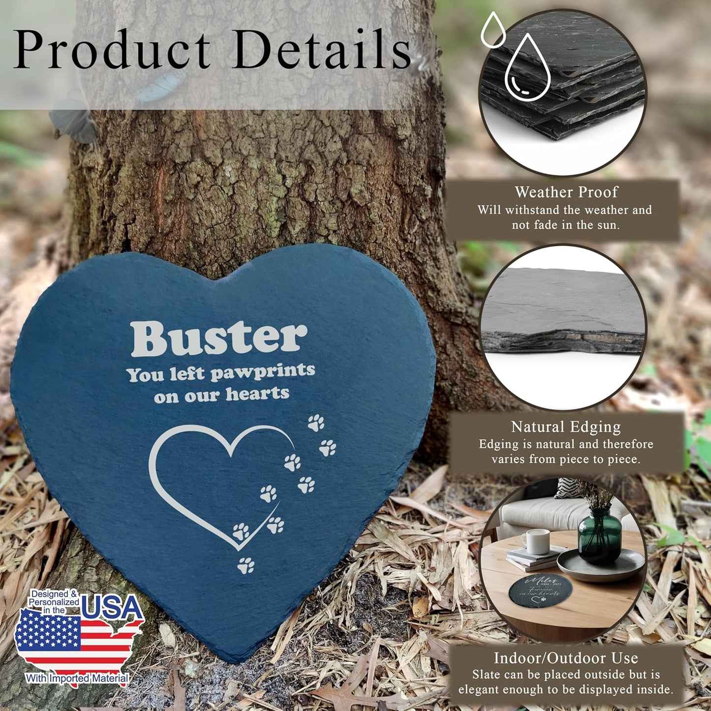 Dog Memorial Gifts for Loss of Dog, Cemetery Decorations for Grave, Pet Loss Sympathy Gift, Personalized Remembrance Garden Stone, Cat Lovers Heaven Grave Markers Bereavement Headstone (A12H)-VerdiqueGarden