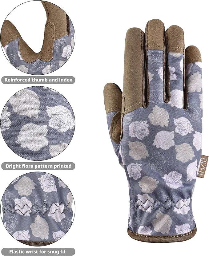 Gardening Gloves for Women and Men, Garden Gloves with Touch Screen, Thorn Proof Puncture Resistant Working Gloves, Gardening Gifts for Women, Size Medium-VerdiqueGarden