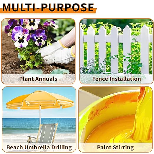 4 x 16 Inch Auger Drill Bit for Planting–Garden Spiral Hole Drill Planter for Bulbs, Bedding Plants & Umbrella Holes|3/8" Hex Drive|The Ultimate Bulb Planter Tool for Cordless Drill-VerdiqueGarden