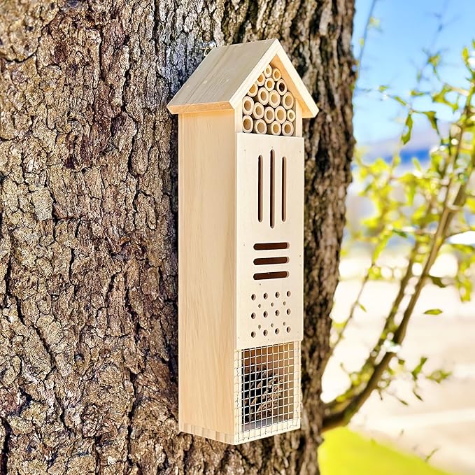 Wooden Insect House, Insect Hotel for Bugs, Bees, Butterflys, Ladybirds, Natural Beneficial Insect Habitat for Garden and Yard-VerdiqueGarden