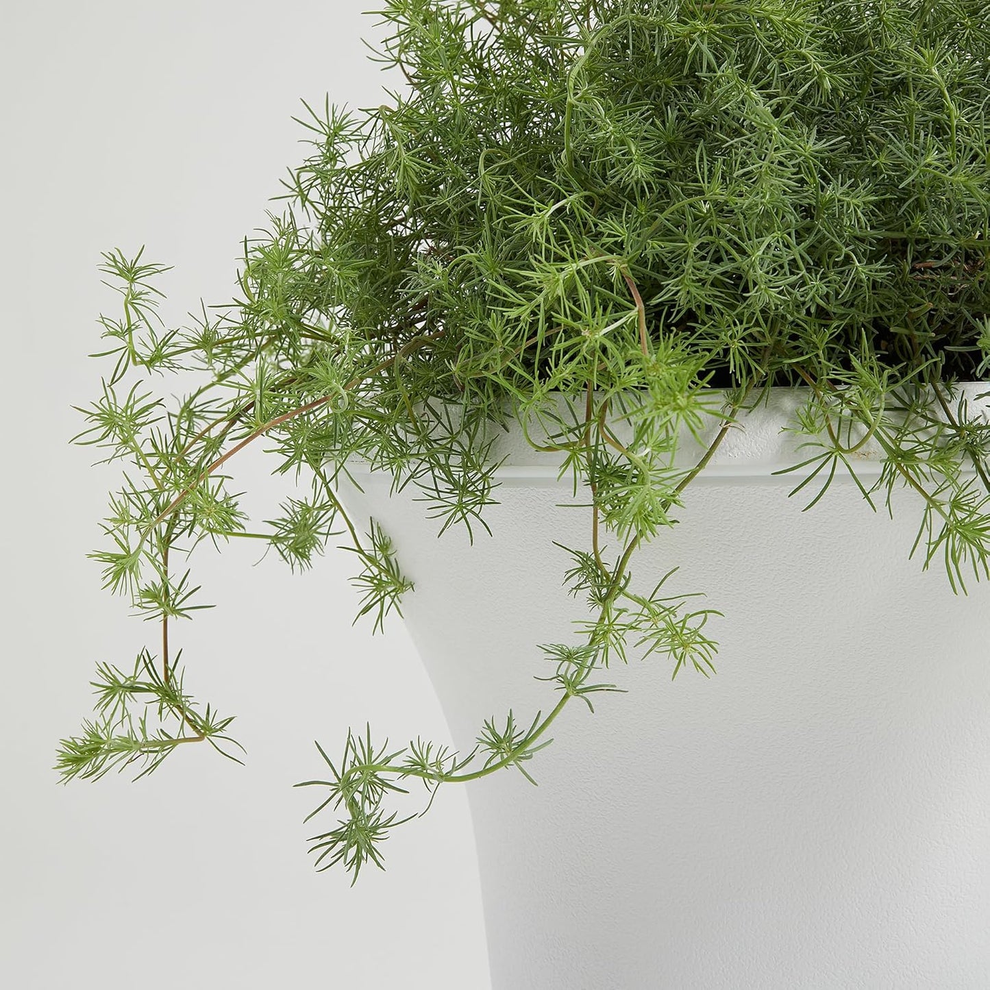 Worth Garden 2-Pack Plastic Urn Planters - 22'' Tall Round Classic Resin Flower Pots Pure White Traditional Large Plant Pots for Front Porch Patio Deck Wedding Decoration Pot - Indoor & Outdoor-VerdiqueGarden