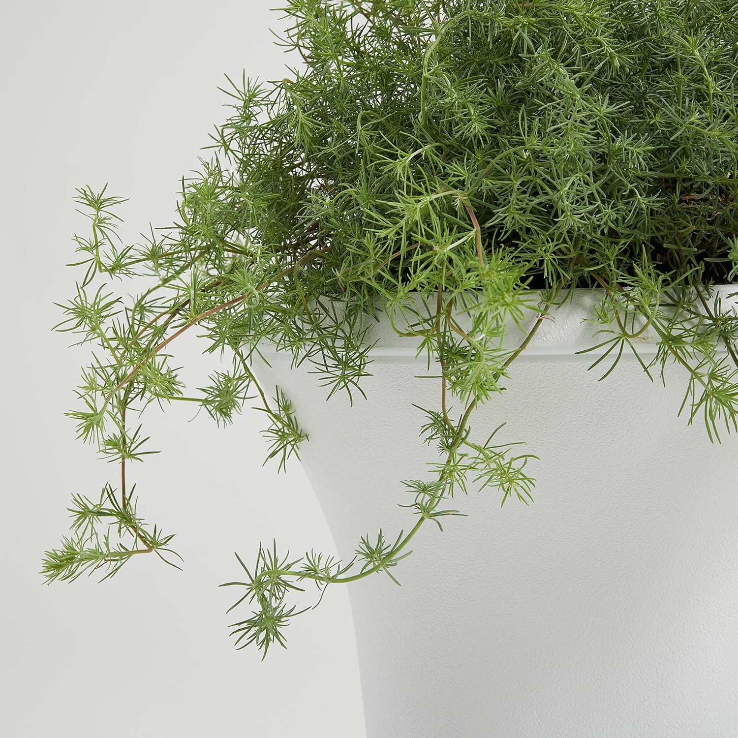 Worth Garden 2-Pack Plastic Urn Planters - 22'' Tall Round Classic Resin Flower Pots Pure White Traditional Large Plant Pots for Front Porch Patio Deck Wedding Decoration Pot - Indoor & Outdoor-VerdiqueGarden