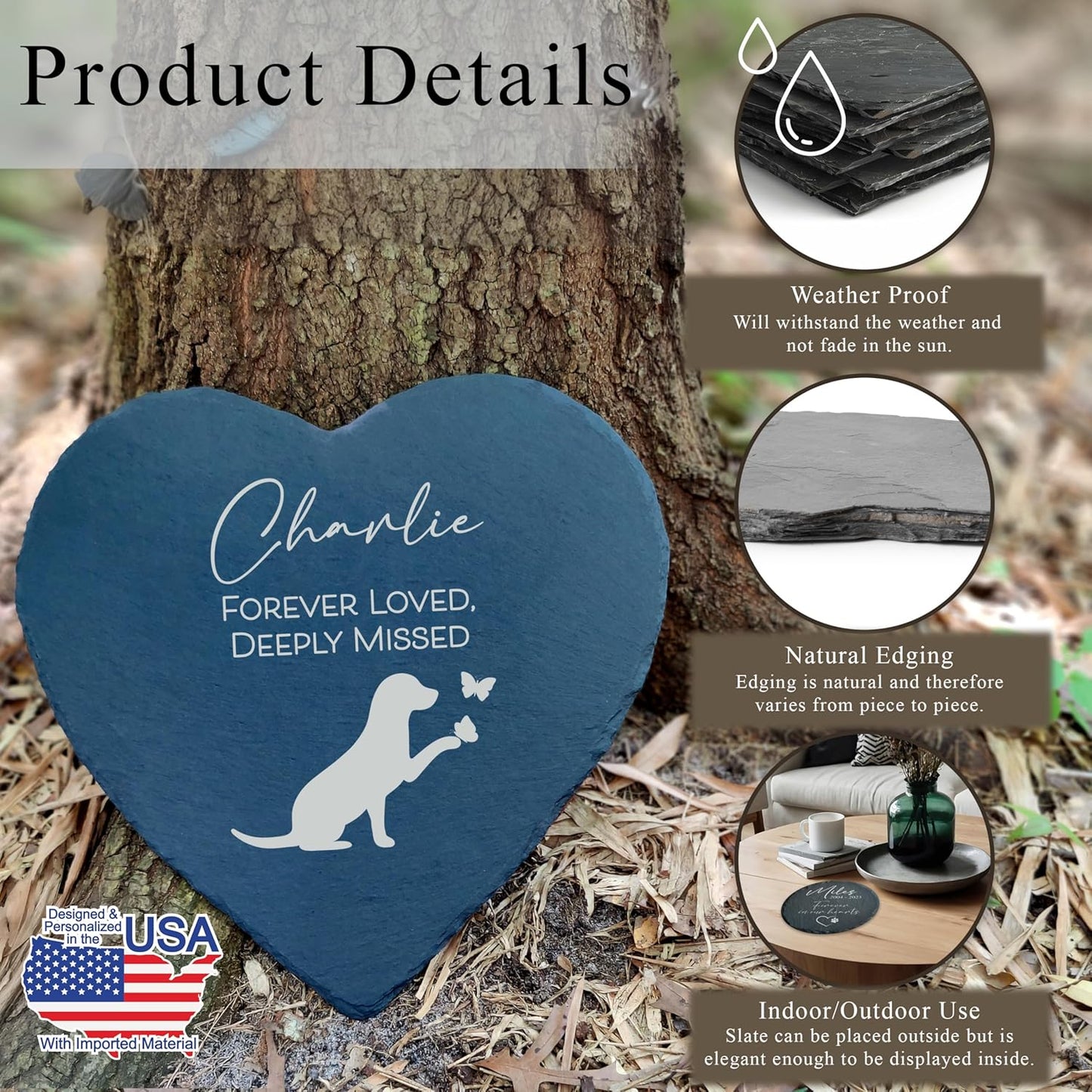 Dog Memorial Gifts for Loss of Dog, Cemetery Decorations for Grave, Pet Loss Sympathy Gift, Personalized Remembrance Garden Stone, Cat Lovers Heaven Grave Markers Bereavement Headstone (A09H)-VerdiqueGarden