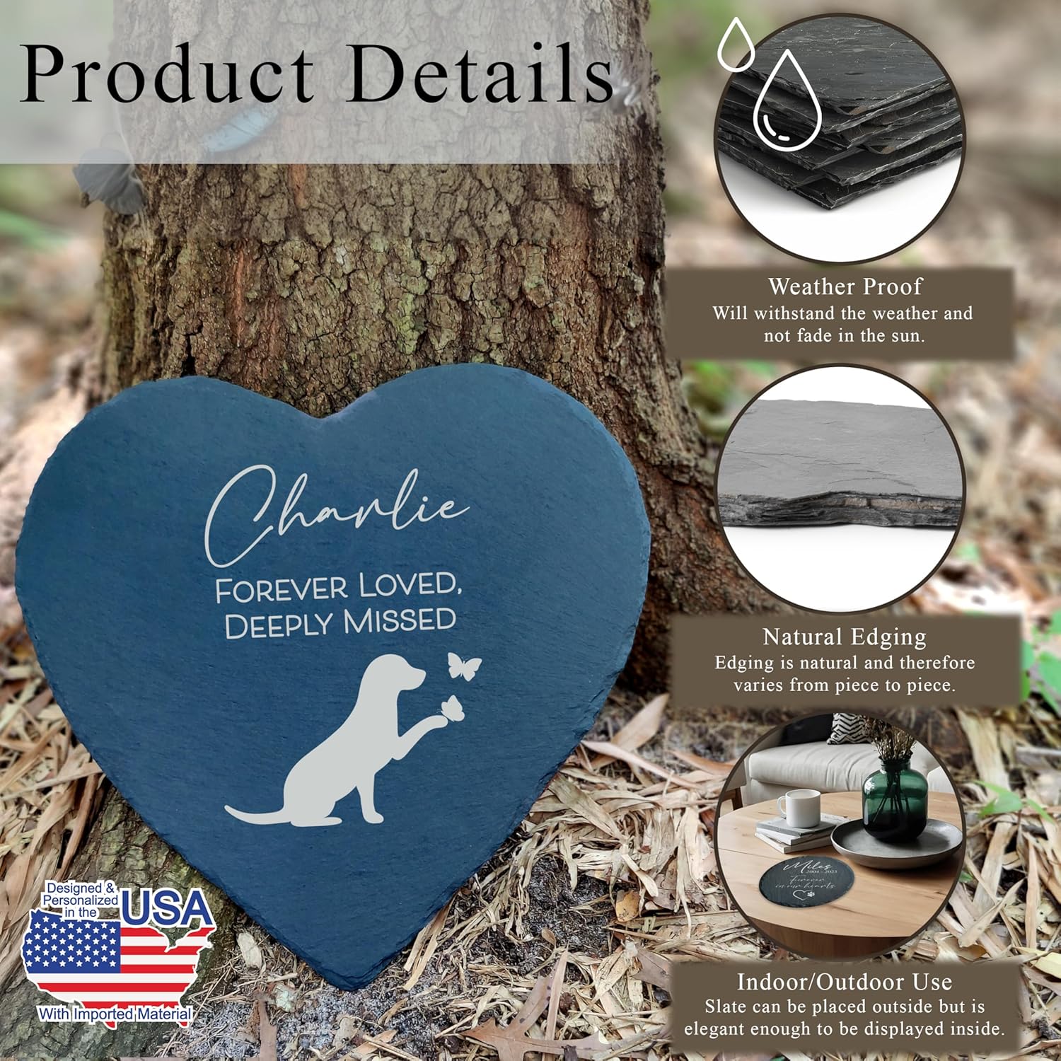 Dog Memorial Gifts for Loss of Dog, Cemetery Decorations for Grave, Pet Loss Sympathy Gift, Personalized Remembrance Garden Stone, Cat Lovers Heaven Grave Markers Bereavement Headstone (A09H)-VerdiqueGarden