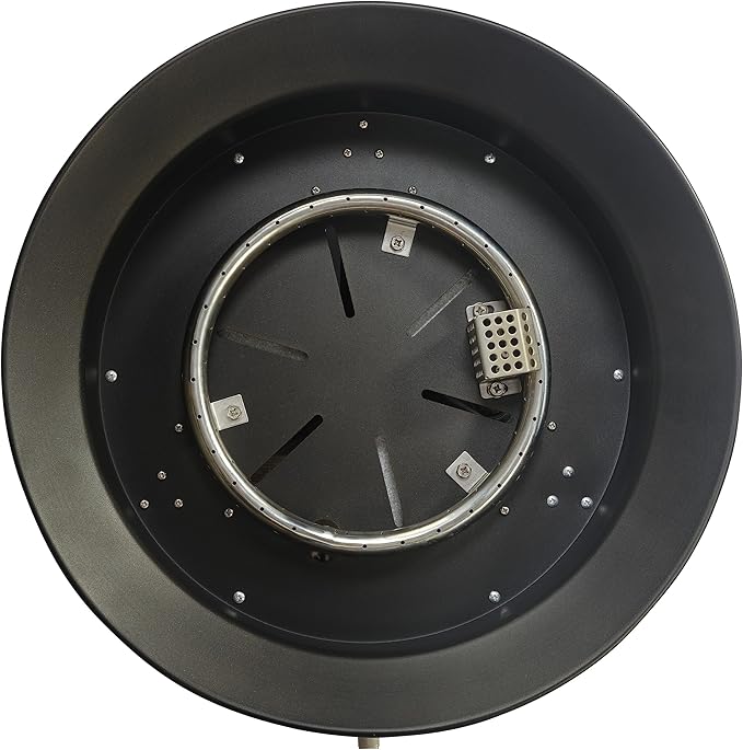 Amazon Basics Portable Propane Fire Pit, 19 inch Round Gas for Patio, 55,000 BTU Carry Strap-VerdiqueGarden