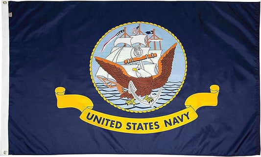 FlagSource U.S. Navy Nylon Military Flag, Made in The USA, 5x8'-VerdiqueGarden